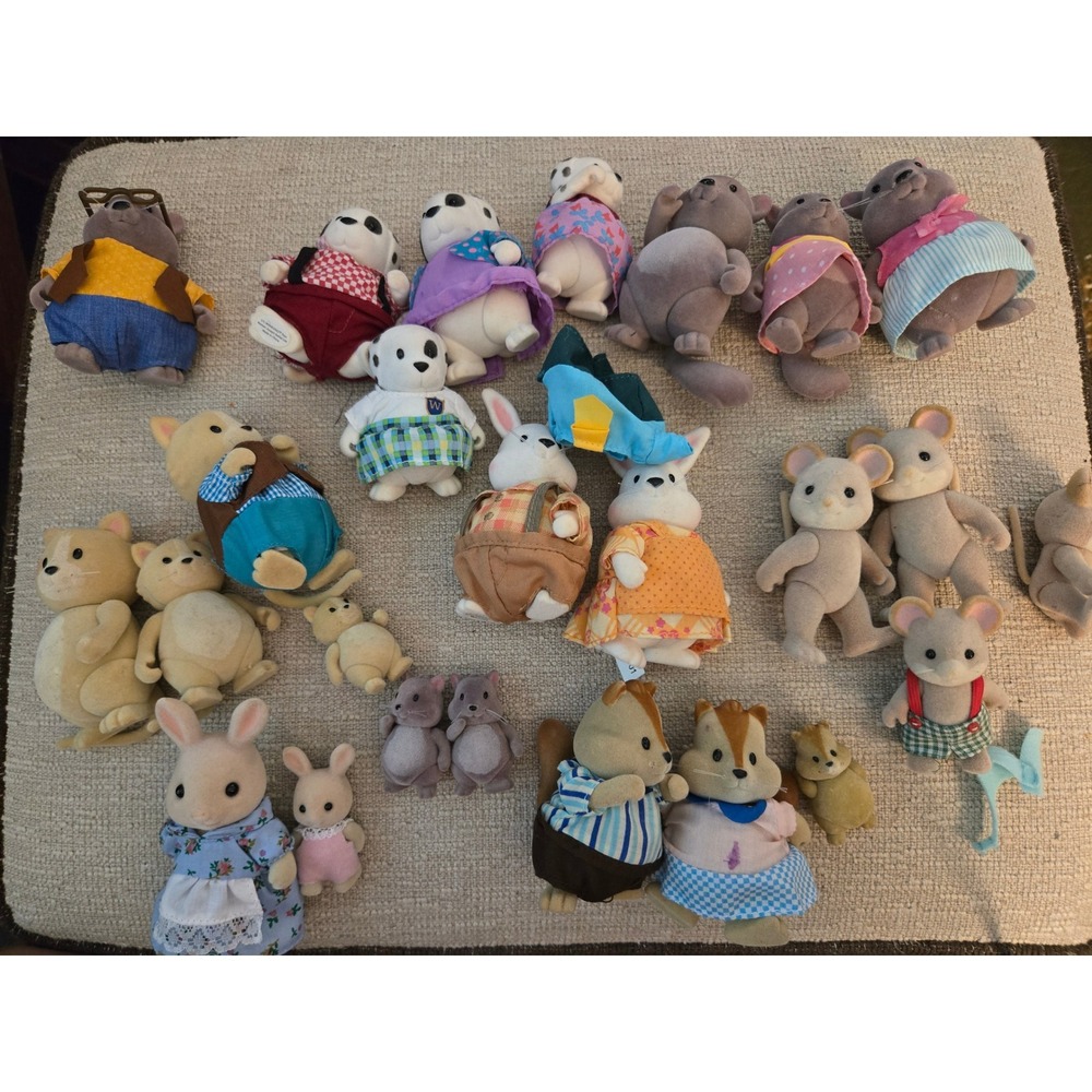 Li'l Woodzeez Little Critter Flocked Animals Lot of 25 Rabbits Mice Dalmatians